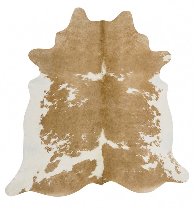 Exquisite Natural Cow Hide Beige White