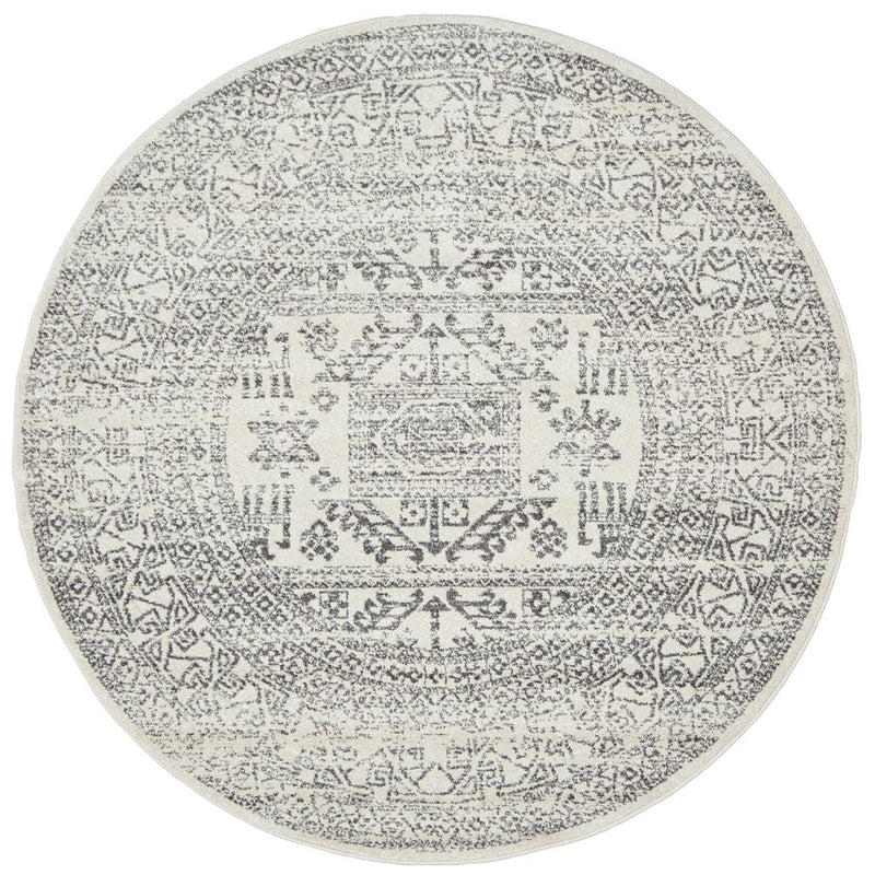 Miter Seaside Silver Round Rug
