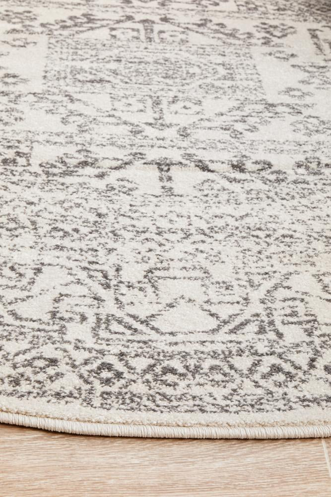 Miter Seaside Silver Round Rug