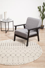 Miter Inozu Silver Round Rug