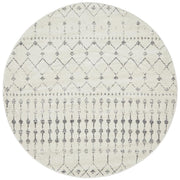 Miter Inozu Silver Round Rug