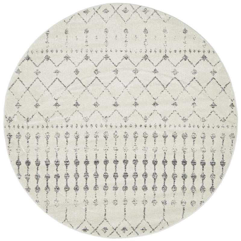 Miter Inozu Silver Round Rug
