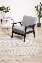 Miter Denize Silver Round Rug