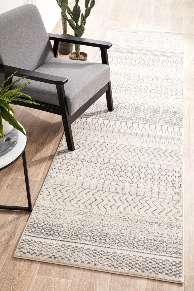 Miter Denize Silver Runner Rug