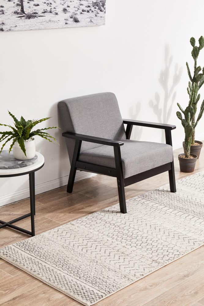 Miter Denize Silver Runner Rug