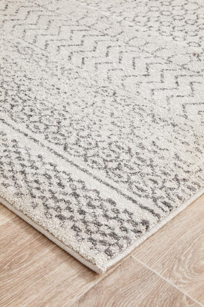 Miter Denize Silver Runner Rug