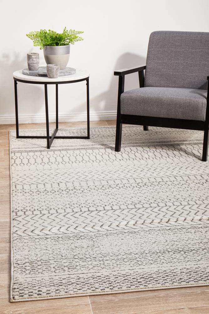 Miter Denize Silver Rug