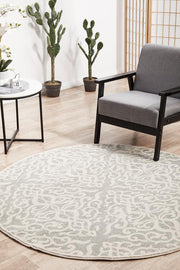 Miter Celsus Silver Round Rug