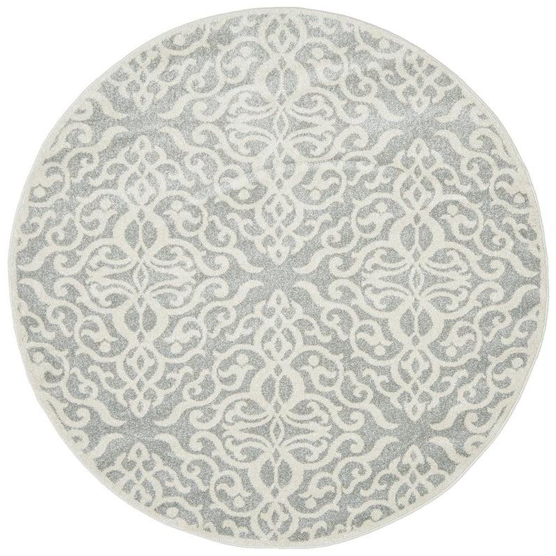Miter Celsus Silver Round Rug