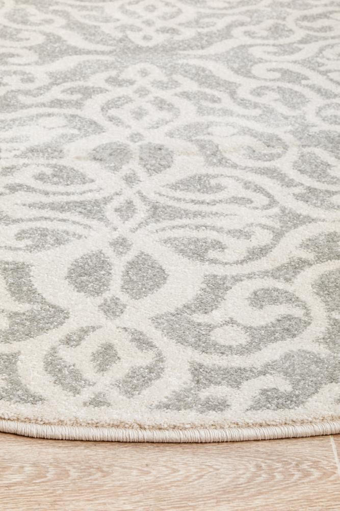 Miter Celsus Silver Round Rug
