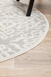 Miter Celsus Silver Round Rug