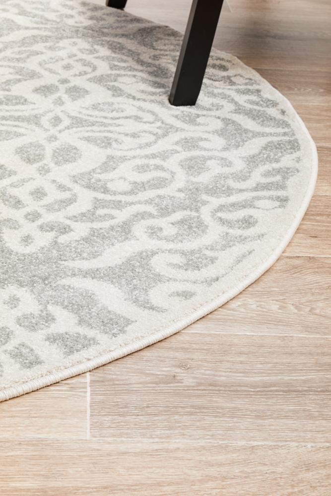 Miter Celsus Silver Round Rug