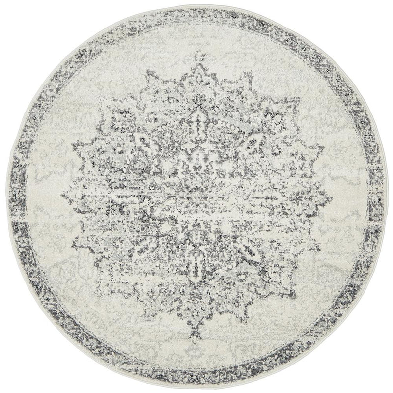 Miter Simena Silver Round Rug