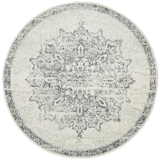 Miter Simena Silver Round Rug