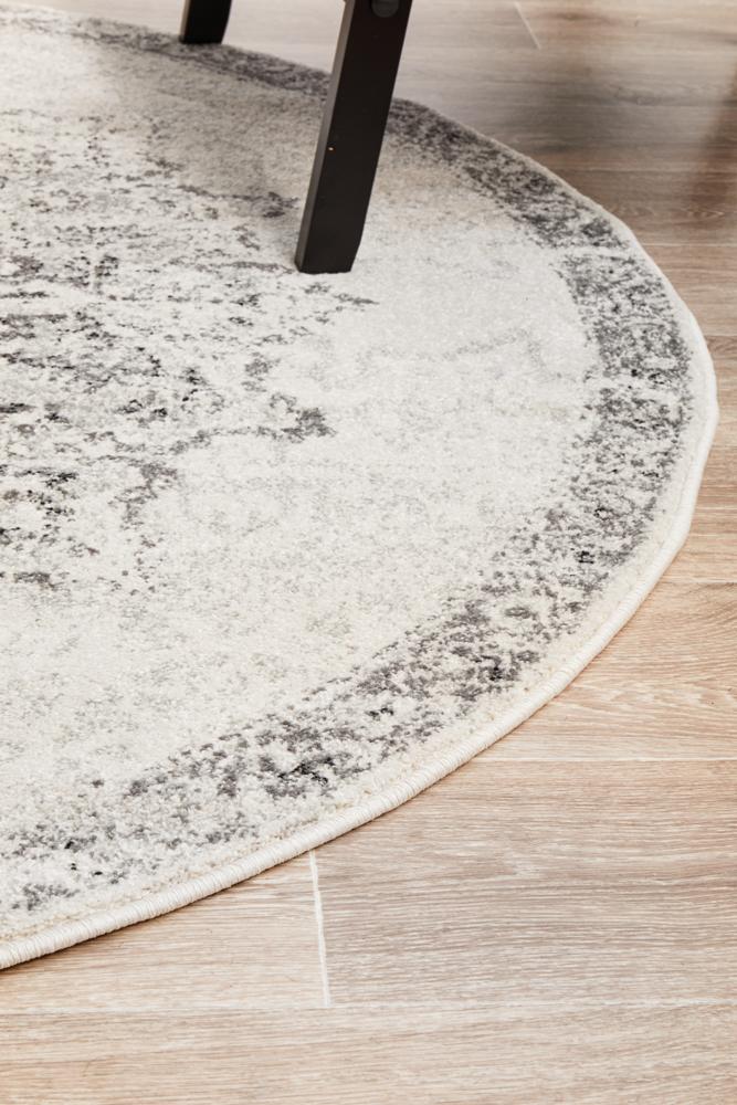 Miter Simena Silver Round Rug