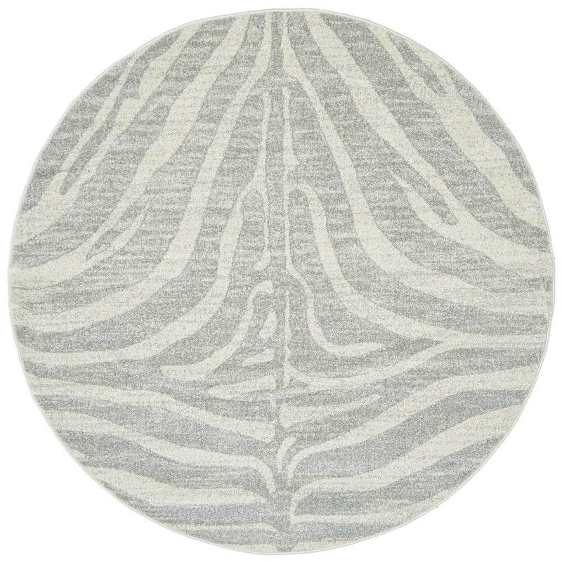 Miter Galata Silver Round Rug