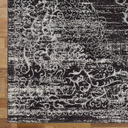 Glamor Beauty Dark Grey Runner Rug