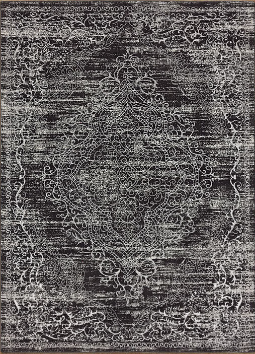 Glamor Beauty Dark Grey Runner Rug
