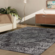 Glamor Beauty Dark Grey Runner Rug