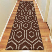 Comfort Shag Hive Brown Runner Rug