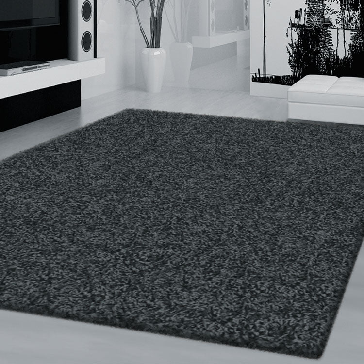 Comfort Shag Plain Dark Grey Runner Rug