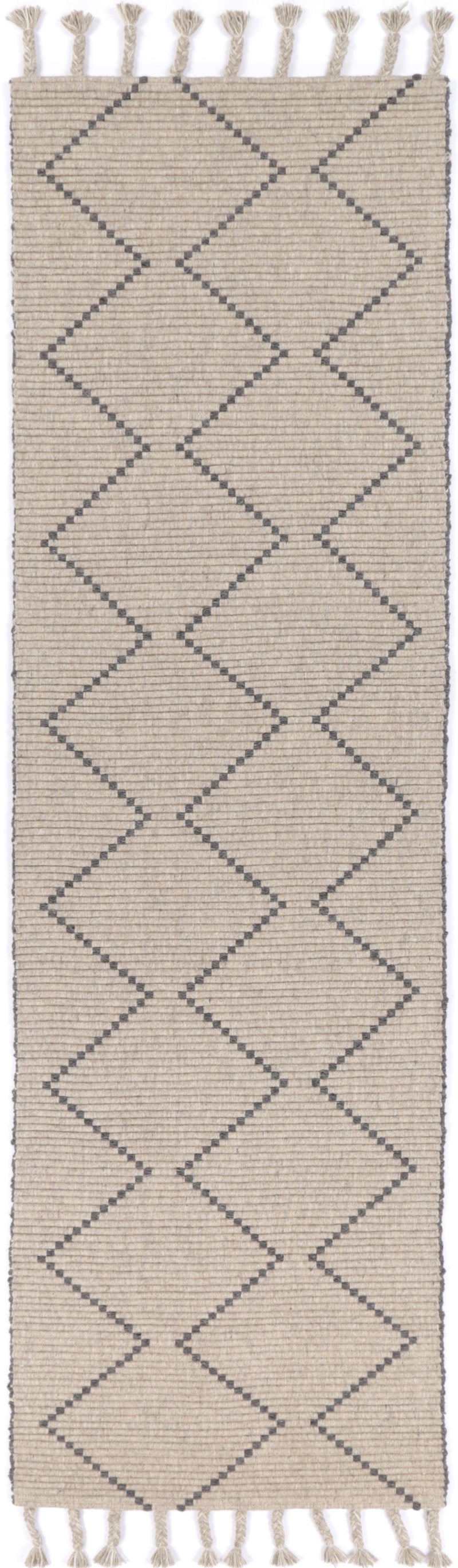 Leilani Diamond Tassel Ash Rug
