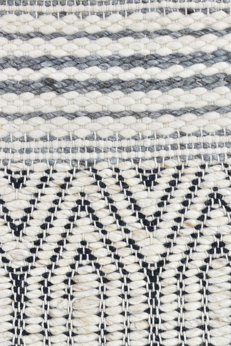 Atlantic Wool Cream Black Rug