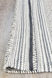 Atlantic Wool Cream Black Rug