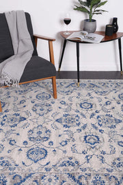 Graceful Cassandra Blue Ivory Rug