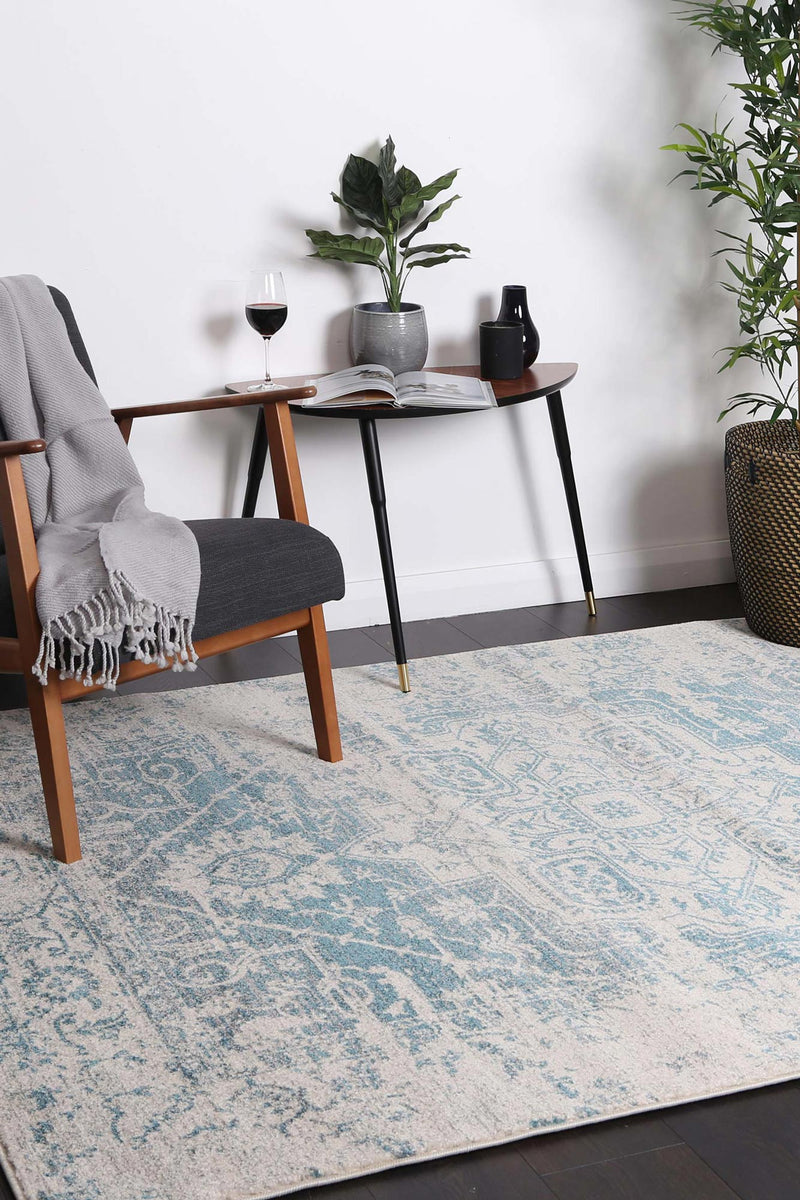 Graceful Audrey Ivory Blue Rug