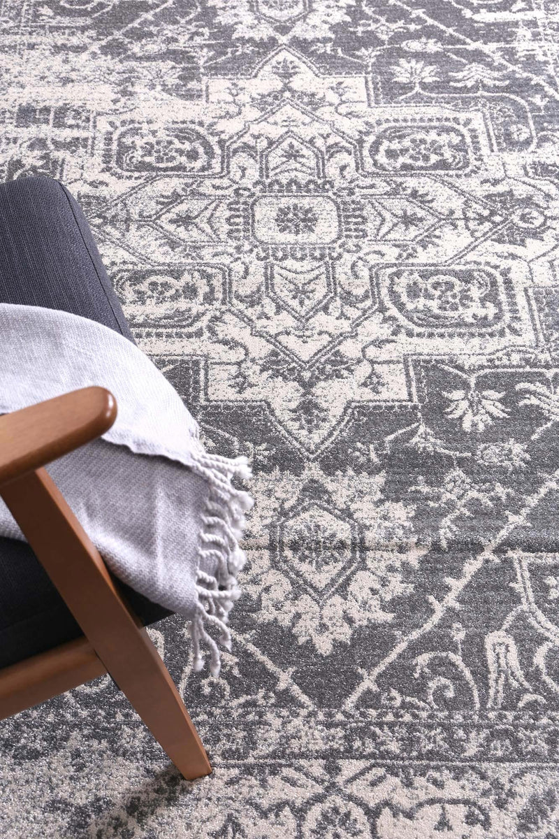 Graceful Audrey Ivory Grey Rug