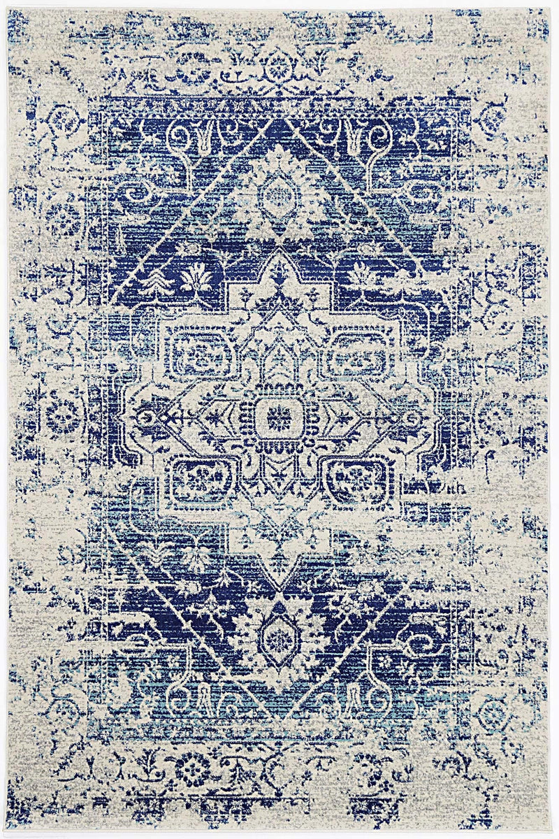 Graceful Audrey Ivory Navy Rug