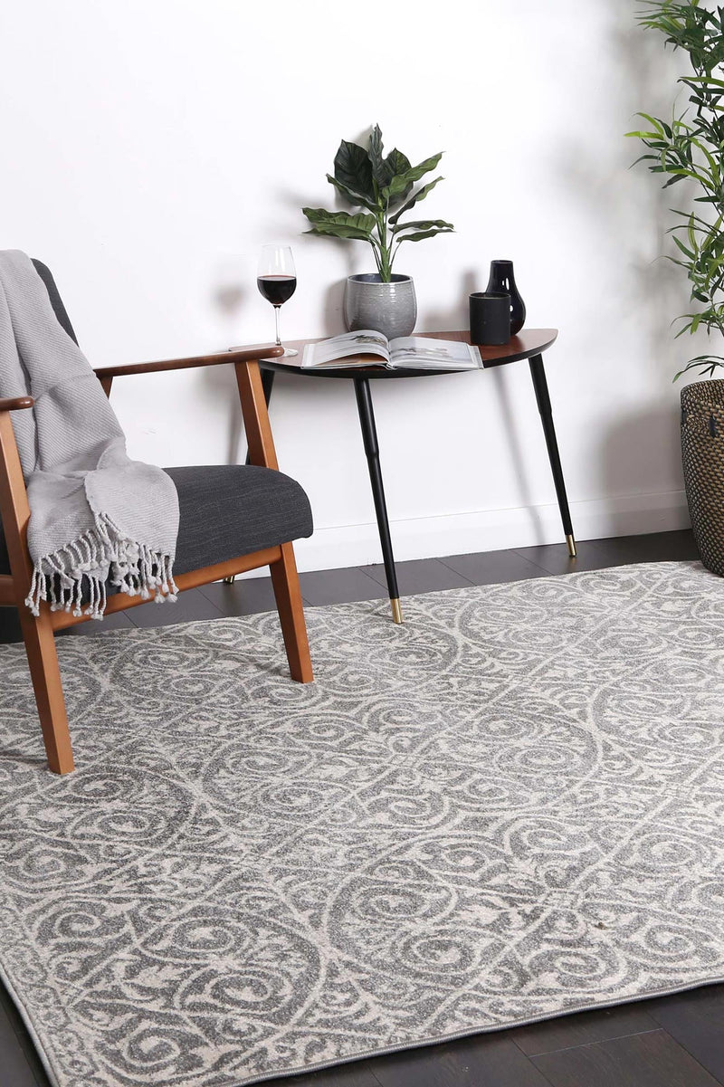 Graceful Katherine Grey Ivory Rug