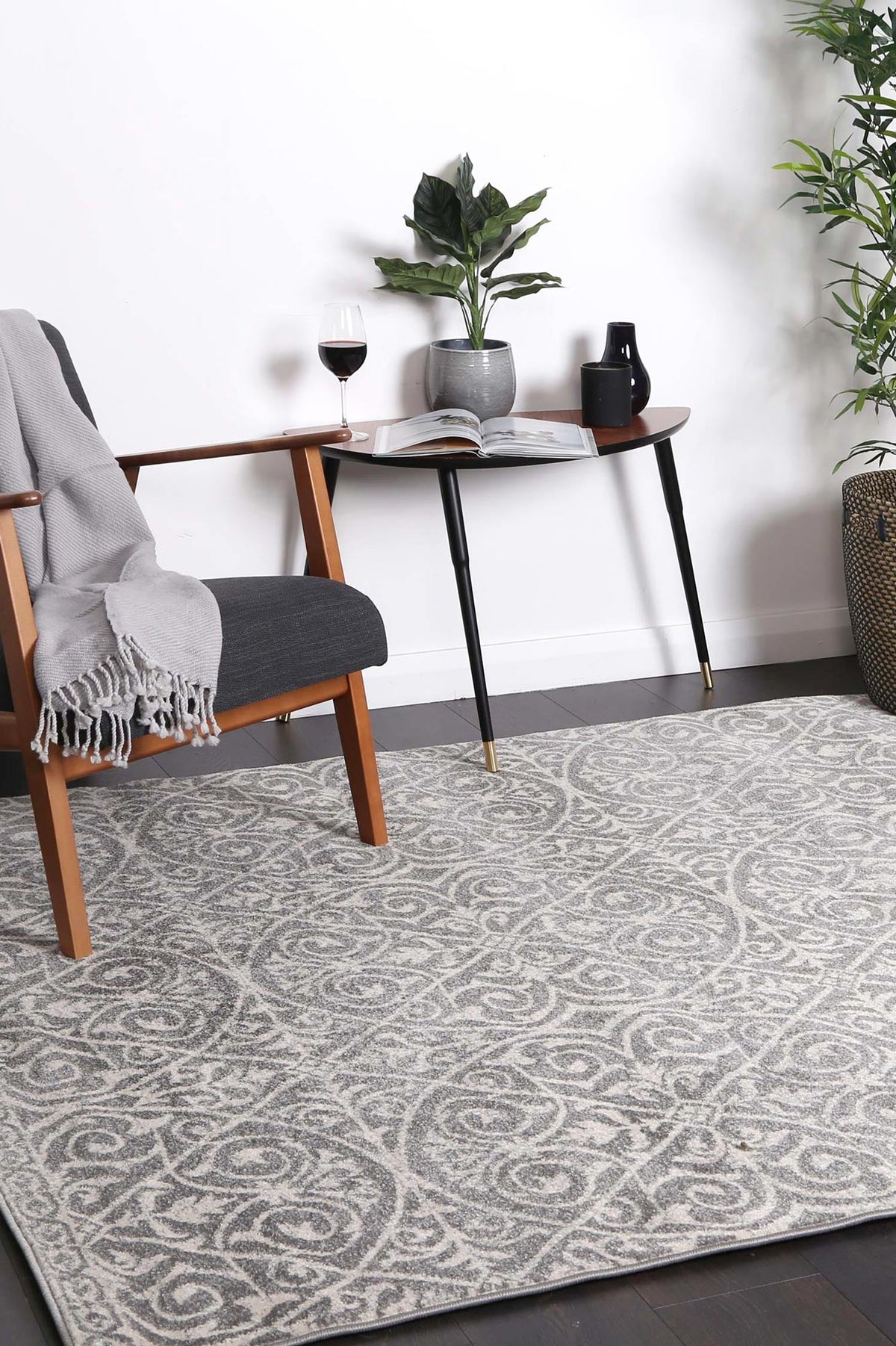 Graceful Katherine Grey Ivory Rug — SydneyRugsOnline