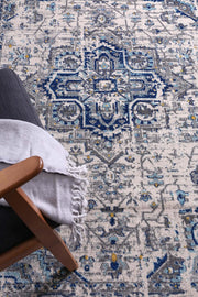 Graceful Melissa Ivory Blue Rug