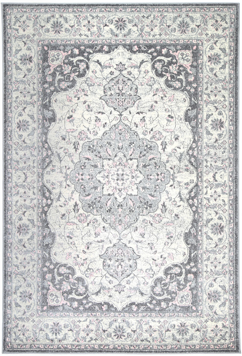 Graceful Traditional Grey Rug