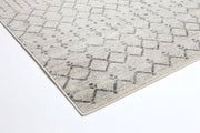 Graceful Geometric Ivory and Grey Rug