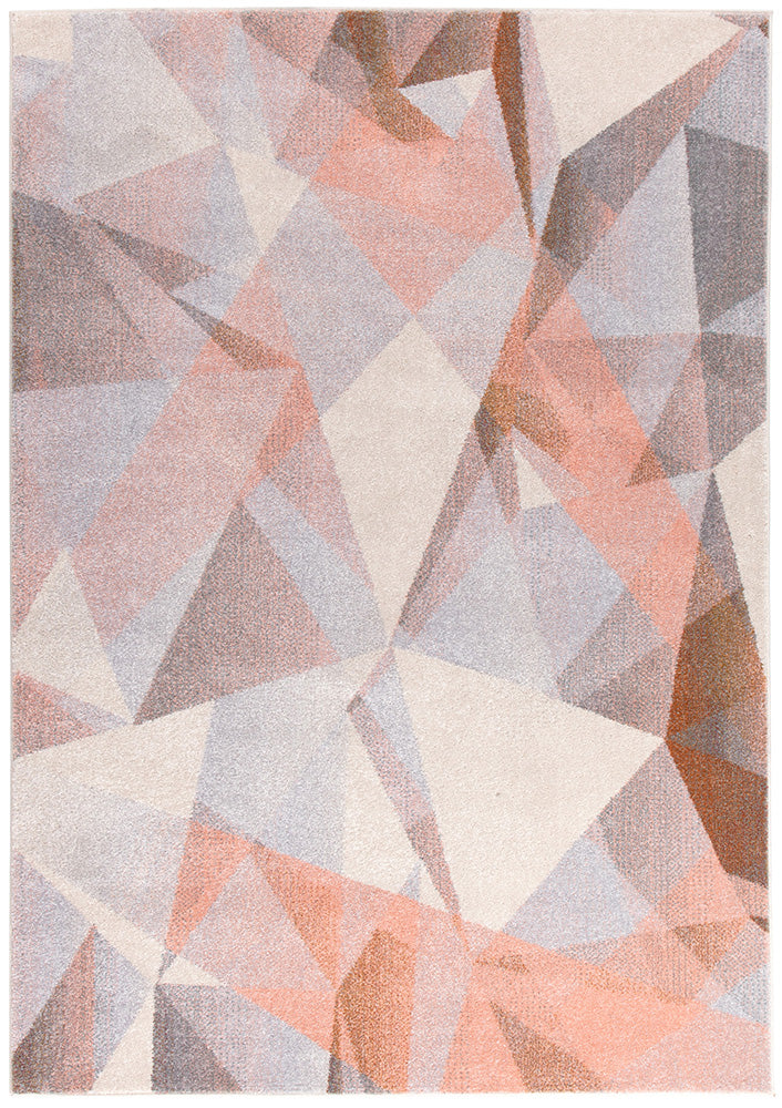 Divinity Geometrical Pink multi Runner Rug