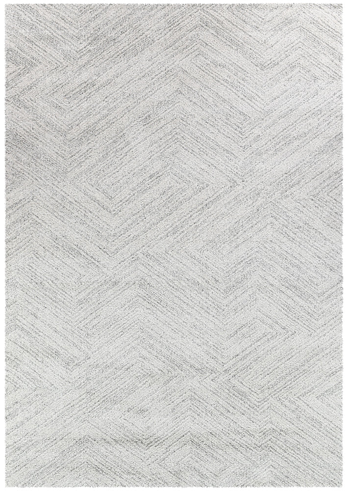 Scandinavian Shaggy Wave Grey Rug