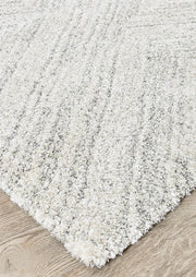 Scandinavian Shaggy Wave Grey Rug