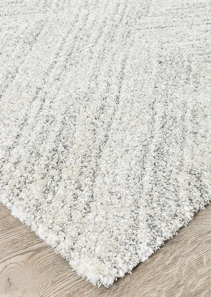Scandinavian Shaggy Wave Grey Rug