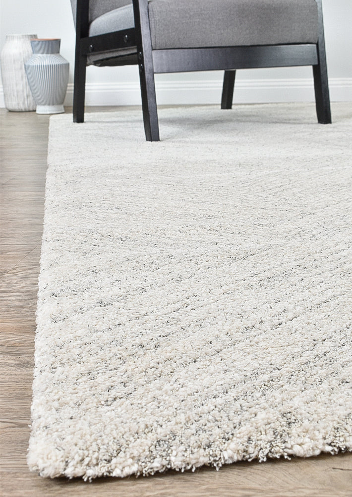 Scandinavian Shaggy Wave Grey Rug