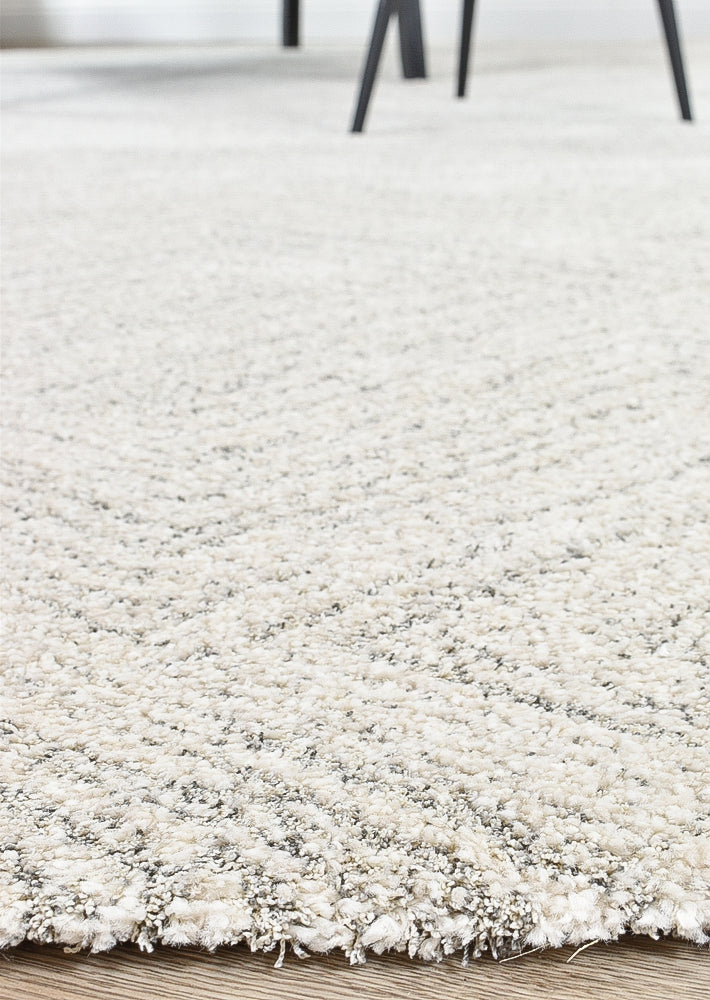 Scandinavian Shaggy Wave Grey Rug