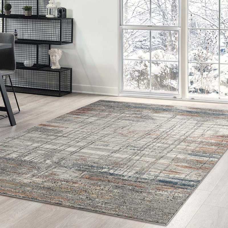 Dorsey Elegant Grey Rust Rug