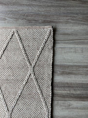OmbreWool Coast Diamond Beige Round Rug
