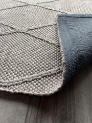OmbreWool Coast Diamond Beige Round Rug