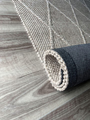 OmbreWool Coast Diamond Beige Round Rug