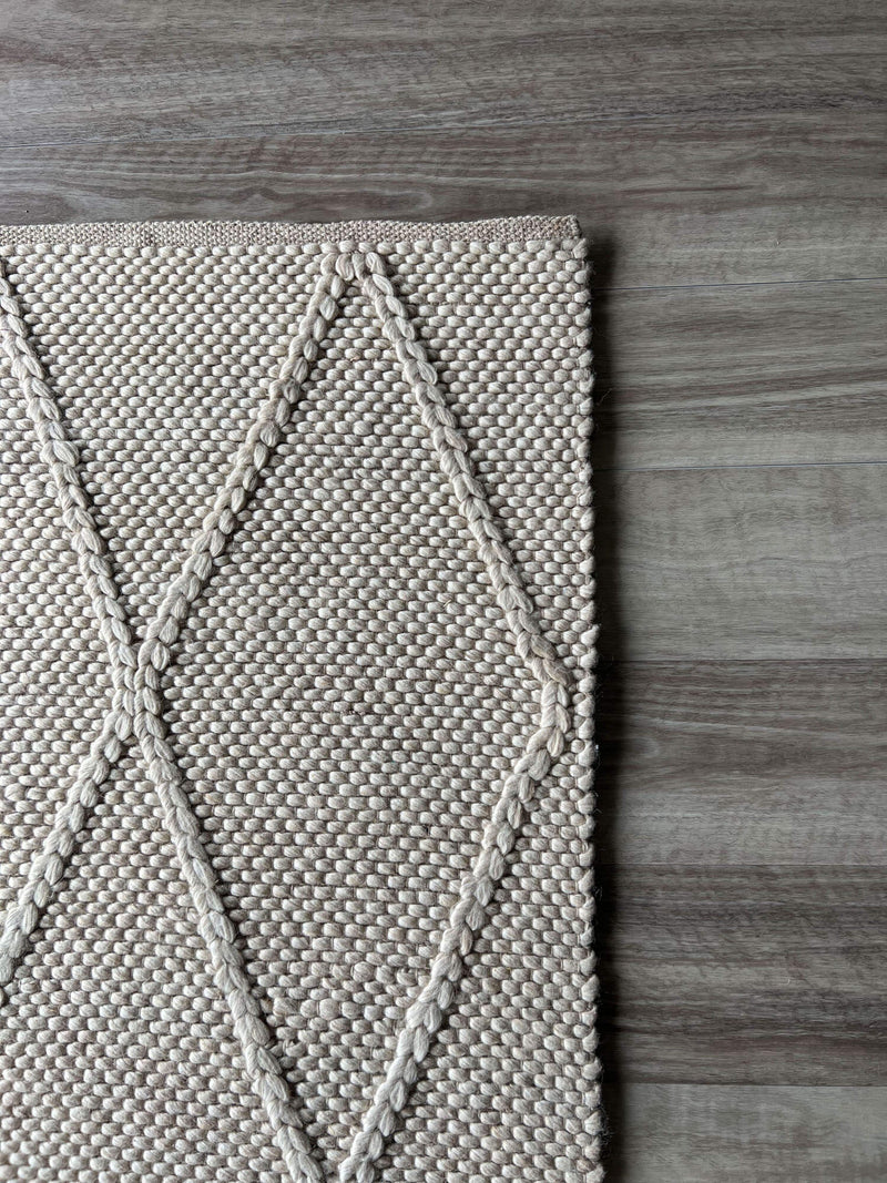 OmbreWool Coast Diamond Cream Round Rug