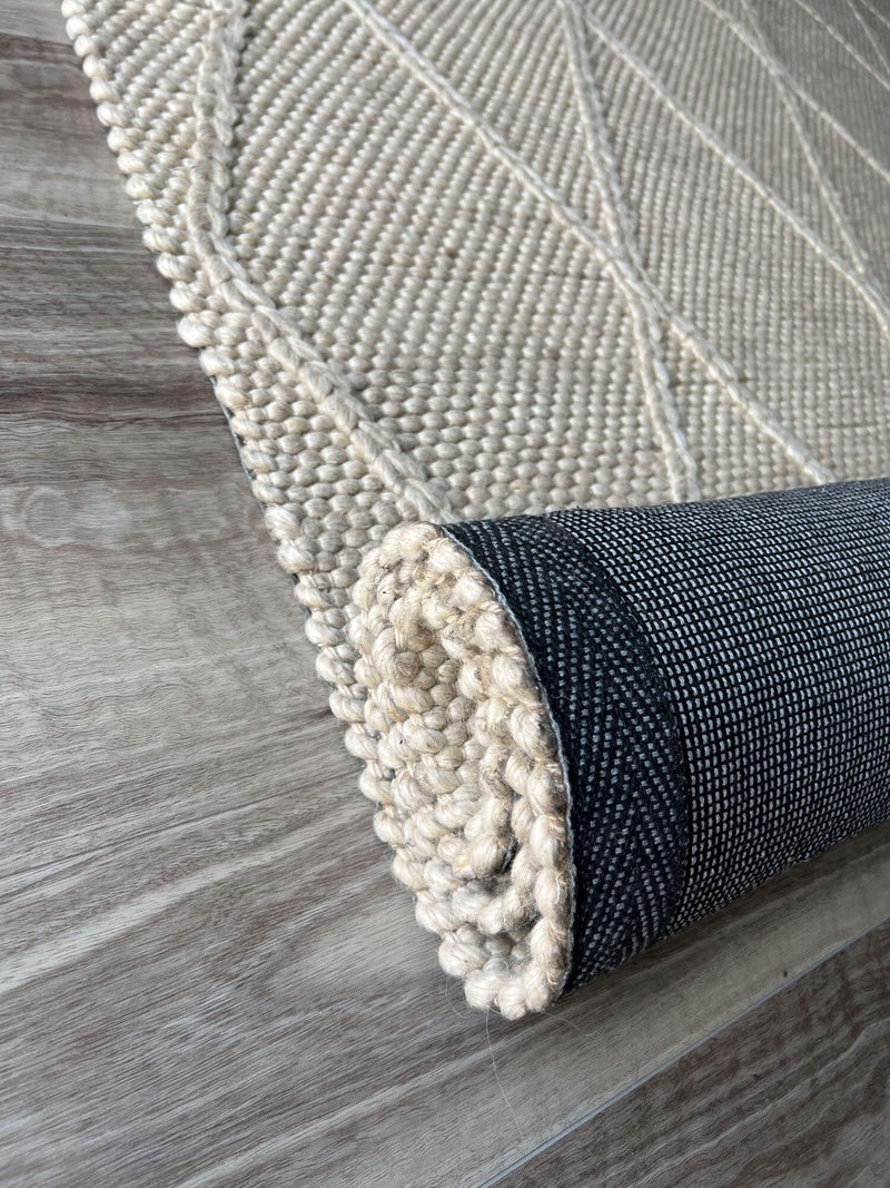 OmbreWool Coast Diamond Cream Round Rug