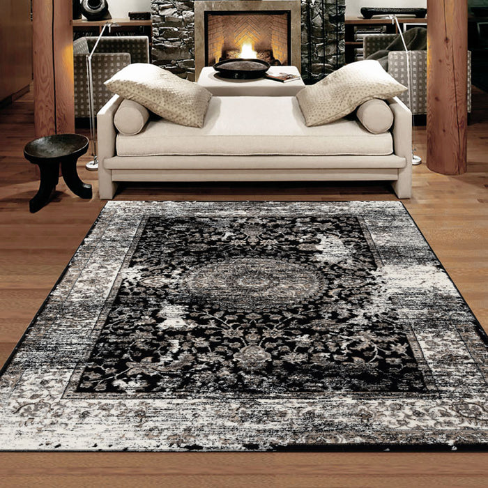 Modern Transitional Quality Black Rug — SydneyRugsOnline